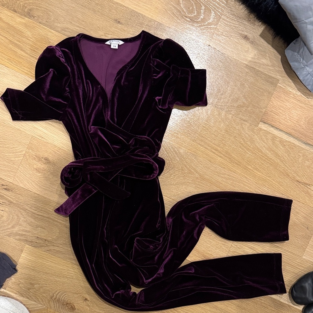 Habitual Velour Wrap Jumpsuit